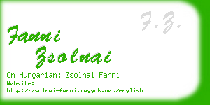 fanni zsolnai business card